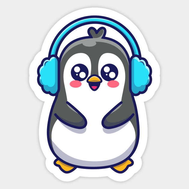 Cute penguin wearing earmuff Sticker by Catalyst Labs